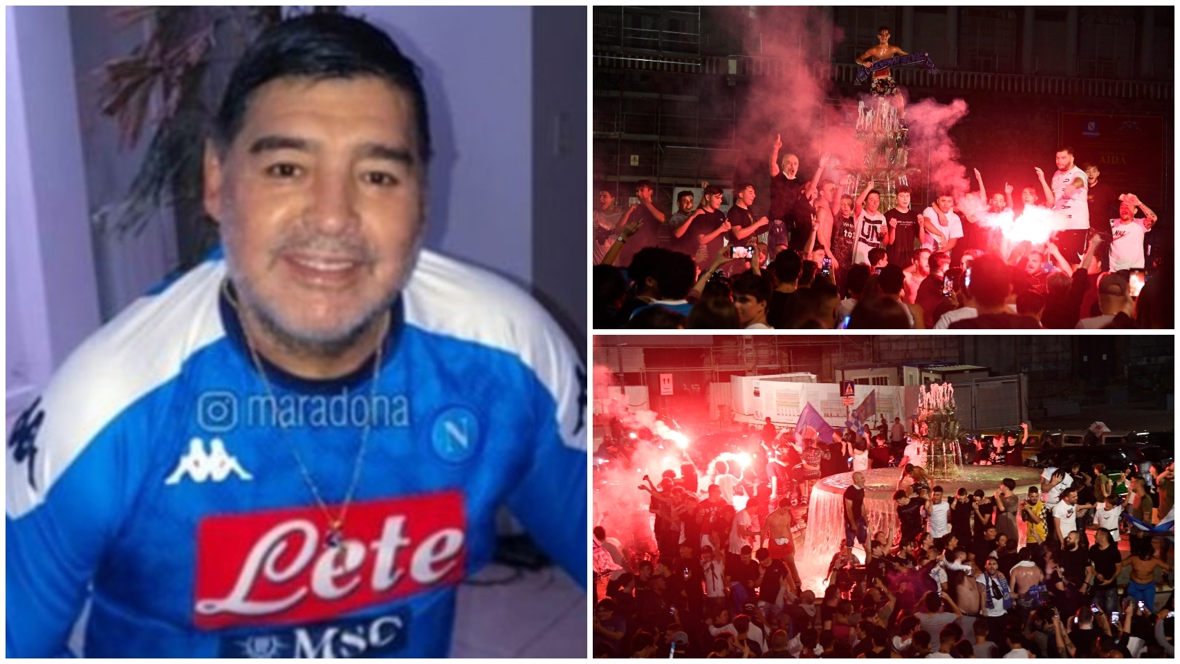 Maradona y la locura en las calles de Nápoles