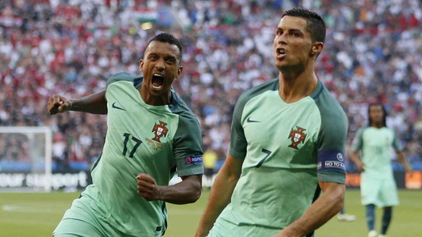 Nani y Cristiano Ronaldo con Portugal