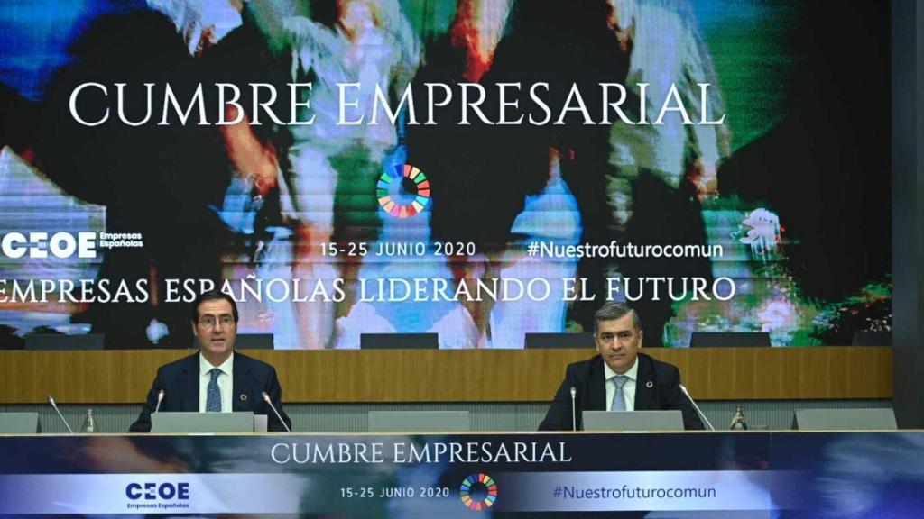 Antonio Garamendi, presidente de CEOE junto a Rodrigo Martín, presidente de Randstad.