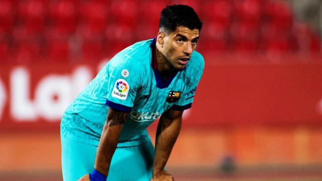 Luis Suárez, en el partido frente al Mallorca en Son Moix