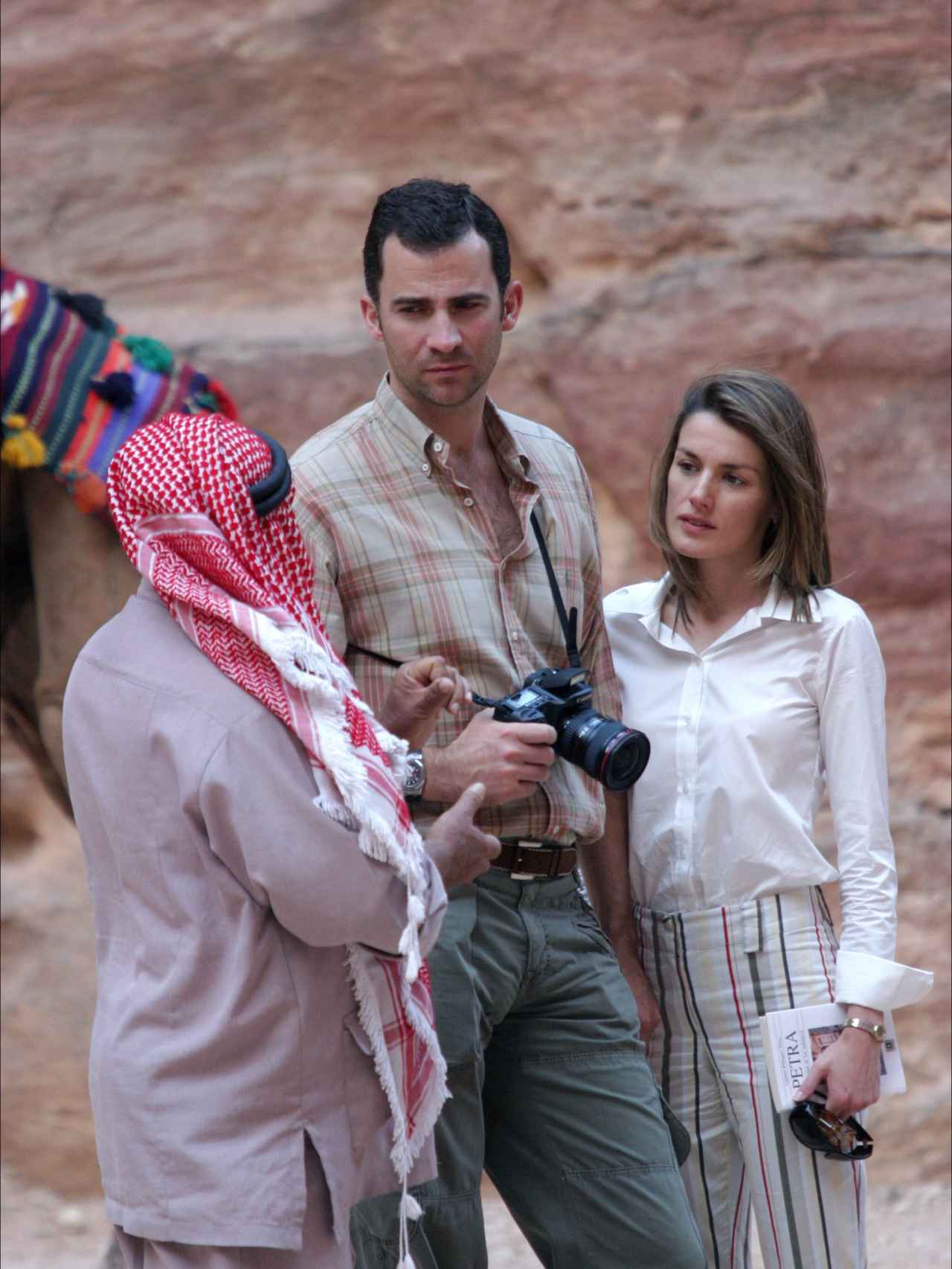 Felipe y Letizia en una de sus paradas de su luna de miel, Petra (Jordania).