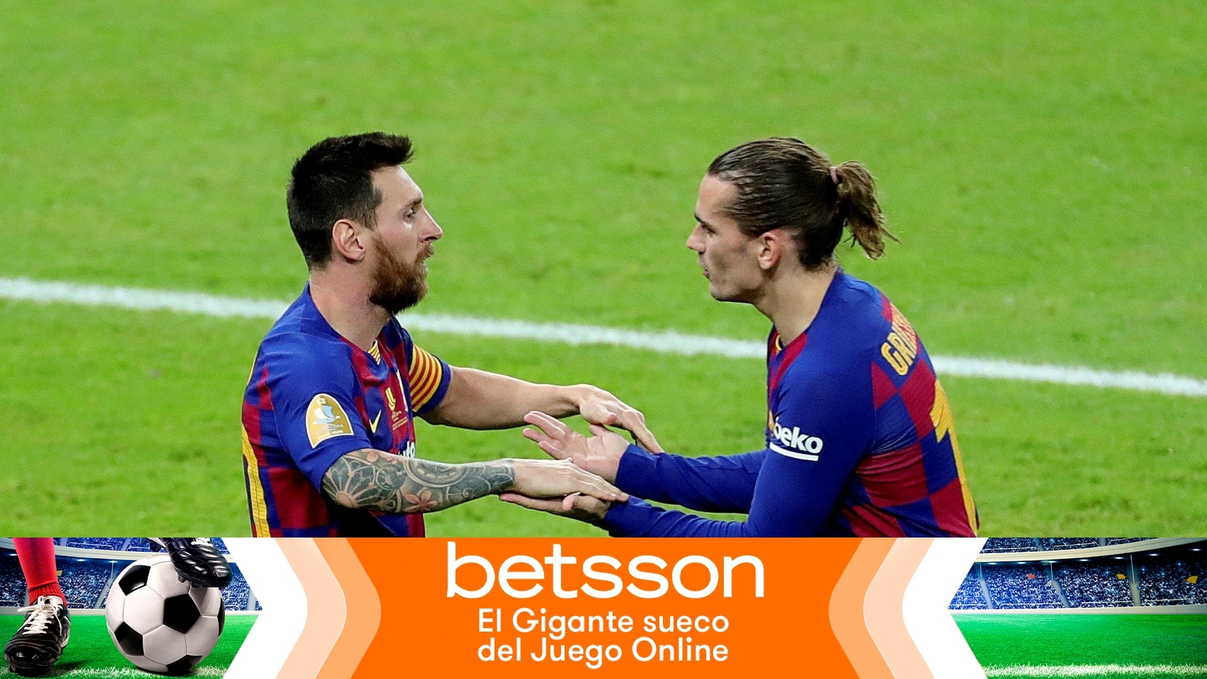 Leo Messi y Antoine Griezmann, durante un partido del Barça