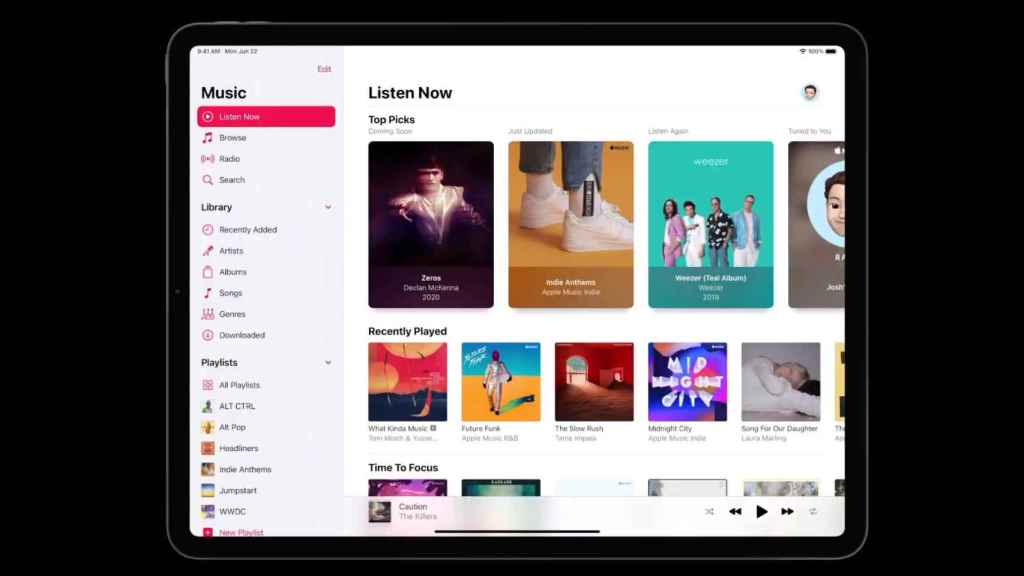 Apple Music en el nuevo iPadOS
