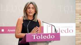 Milagros Tolón, alcaldesa de Toledo, este martes en rueda de prensa. Foto: Óscar Huertas