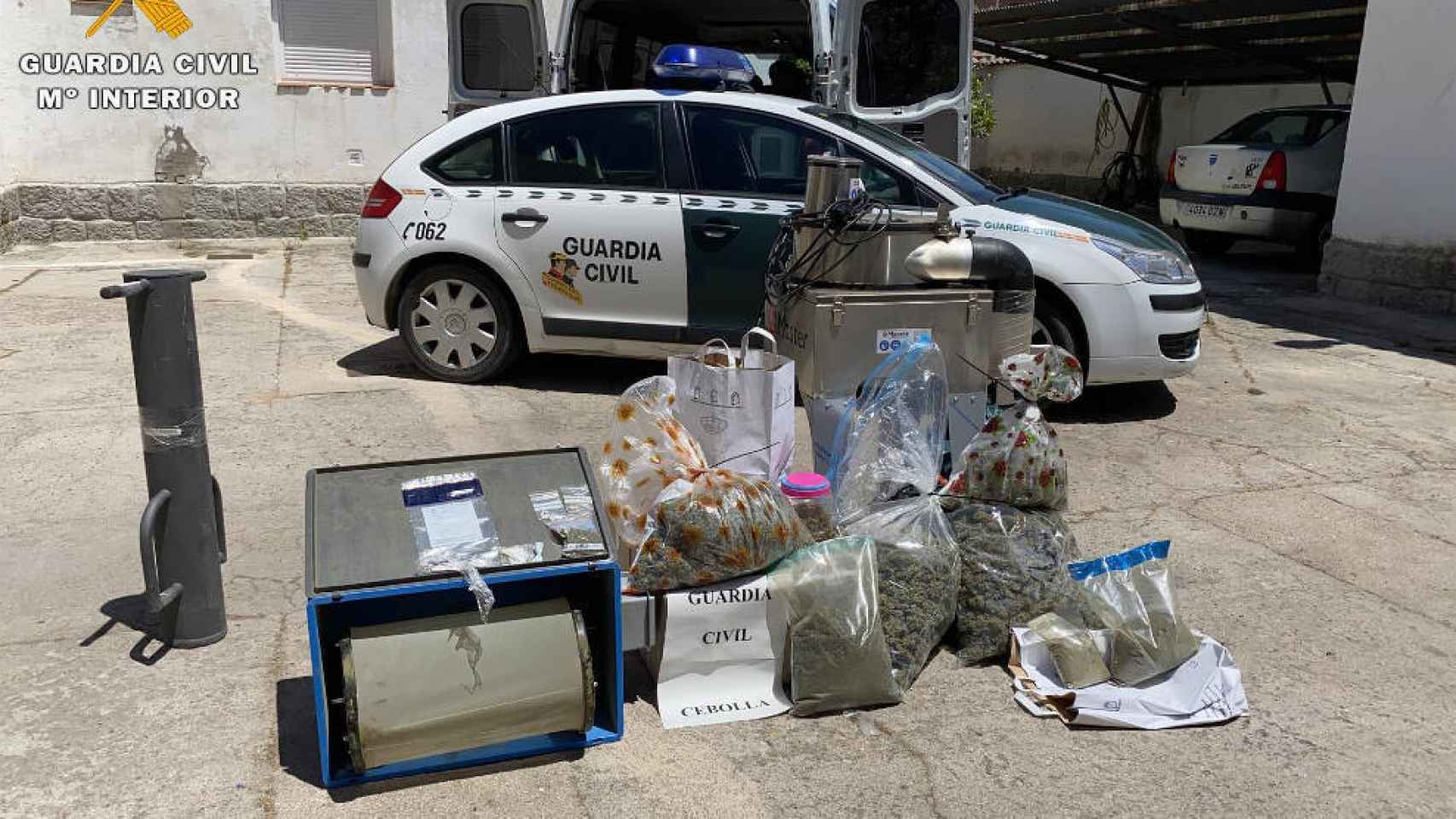 La droga incautada por la Guardia Civil en Lucillos (Toledo)