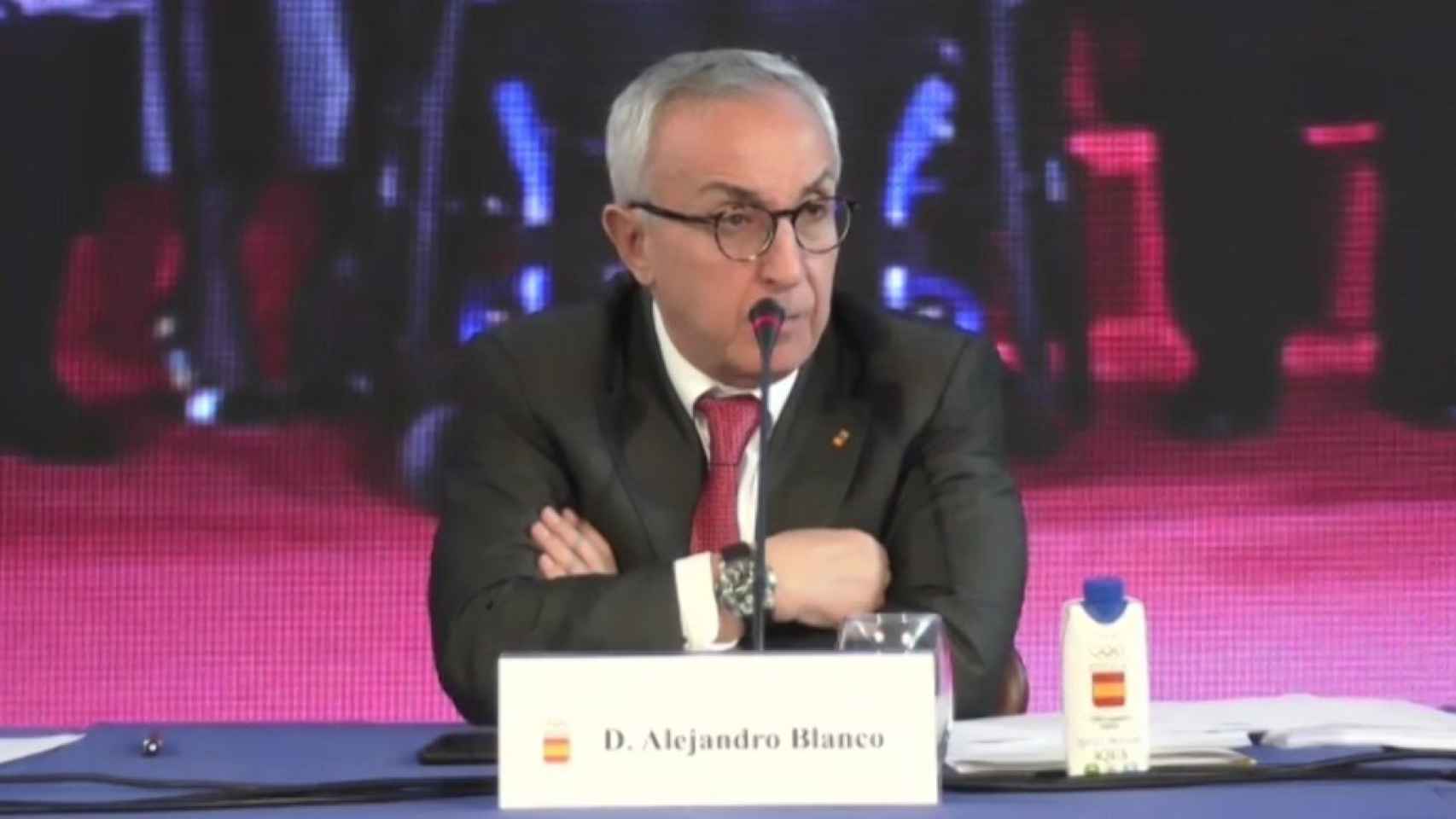 Alejandro Blanco, durante la reunión telemática del COE