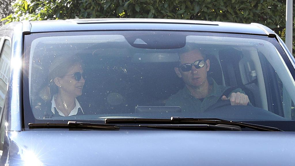 Cristina de Borbón e Iñaki Urdangarin a la salida de la prisión de Brieva en febrero del 2020.