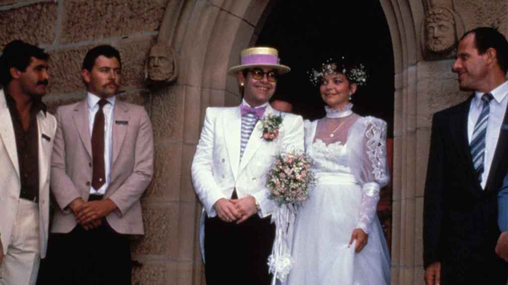 Elto Jonh y Renate Blauel el día de su matrimonio en 1984.