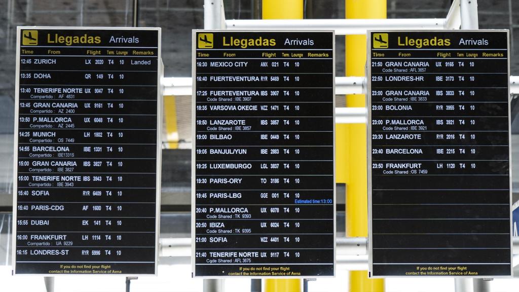 Estos vuelos operaban este viernes en Madrid.