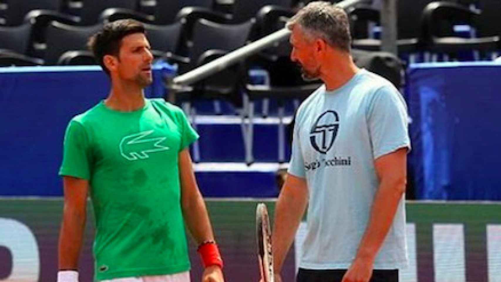 Goran Ivanisevic junto a Novak Djokovic