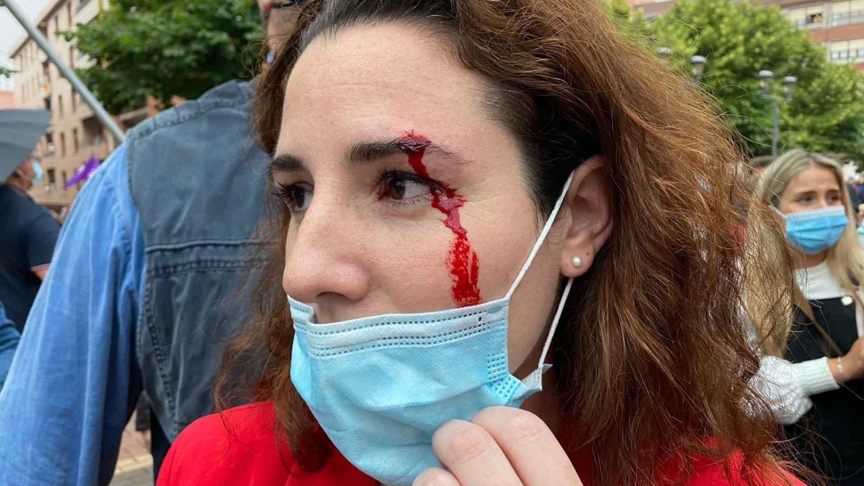 La diputada Rocío de Meer, herida tras recibir una pedrada en Sestao.