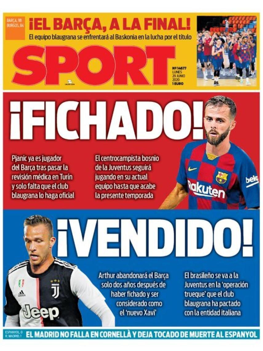 La Portada Del Diario Sport 29 06 2020