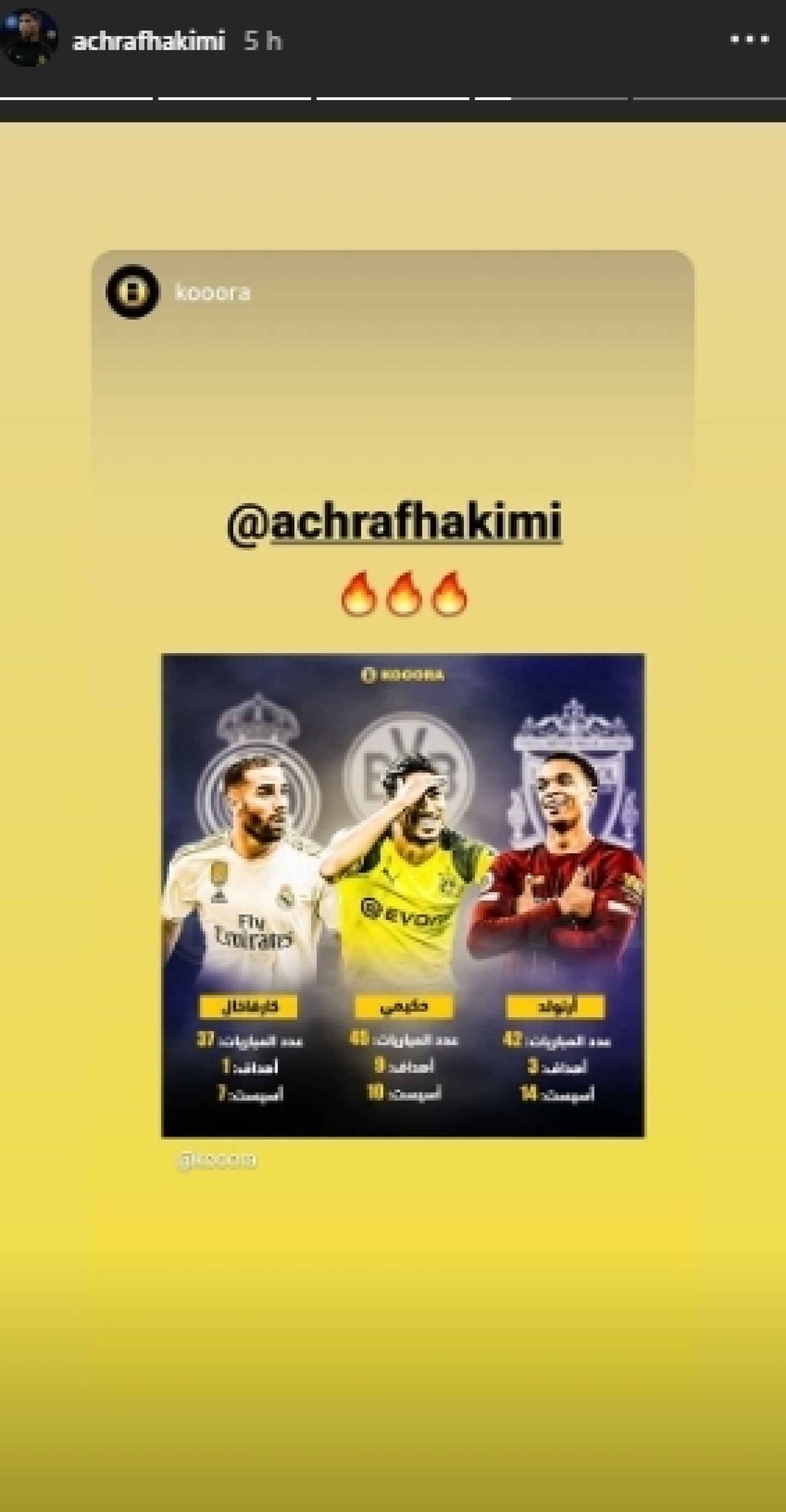 La publicación de Achraf en Instagram