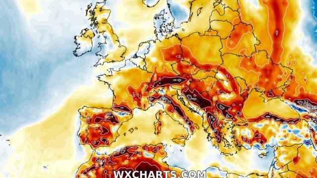 Mapa de anomalías de temperaturas en Europa para el último día de junio. Severe-weather.eu.
