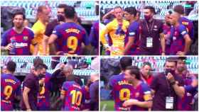 Messi ignora a Eder Sarabia durante el partido contra el Celta