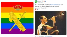 El avatar arcoíris de la Guardia Civil y el tuit contra la homofobia.