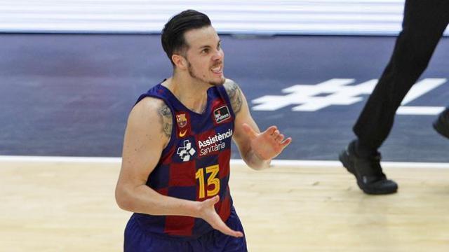 Thomas Heurtel celebra una canasta del Barcelona en la final de la Liga Endesa ante Kirolbet Baskonia