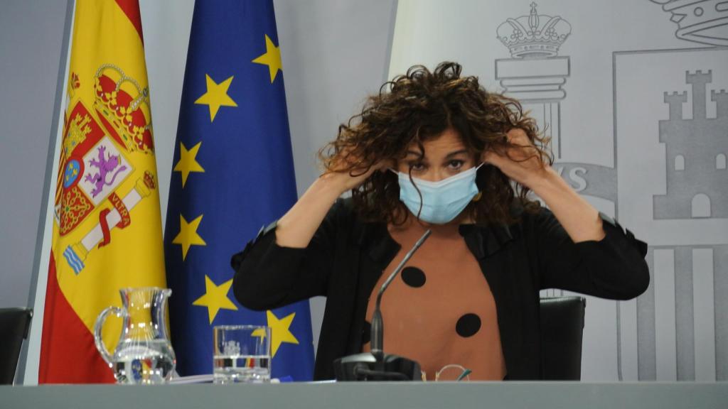 La ministra María Jesús Montero, al inicio de una reciente rueda de prensa.