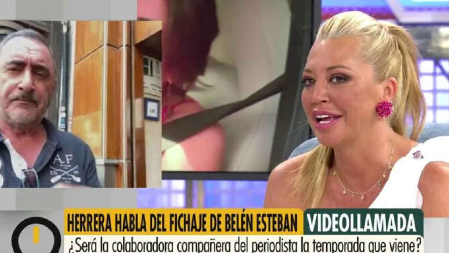 Herrera durante su conexión con 'Ya es mediodía' hablando de Belén Esteban.