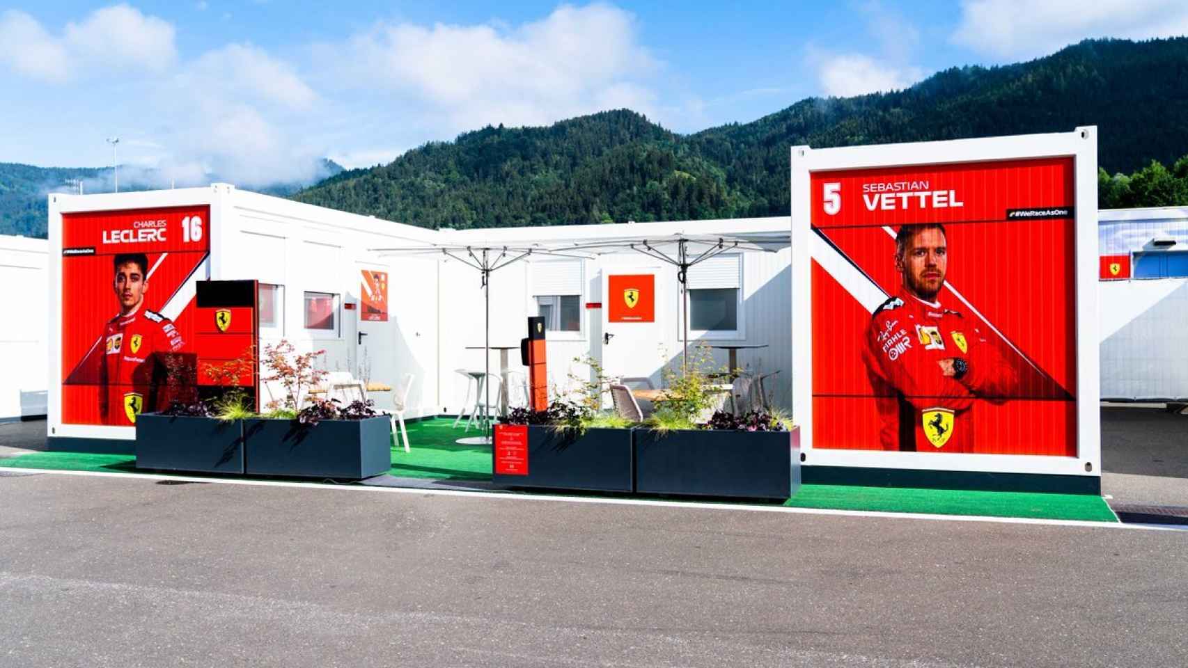 El paddock de Ferrari en el GP de Austria 2020