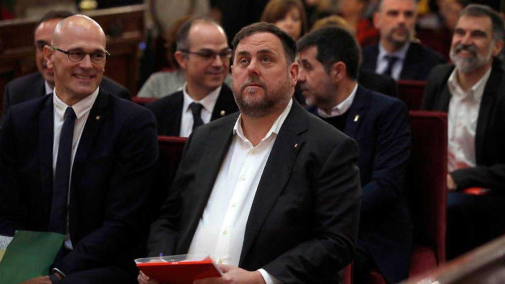 Oriol Junqueras y el resto de presos durante el juicio en el Tribunal Supremo. Efe