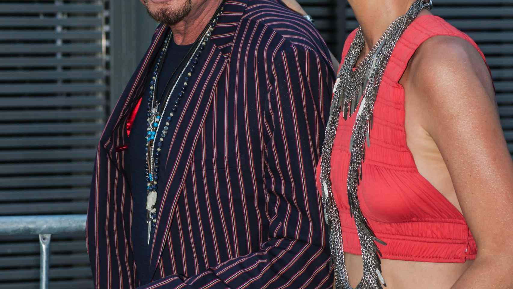 Johnny Hallyday y su esposa Laeticia en 2013.