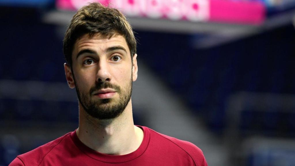 Ante Tomic durante un entrenamiento con el Barcelona