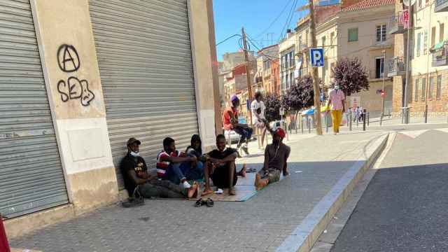 Temporeros en las calles de Lérida.