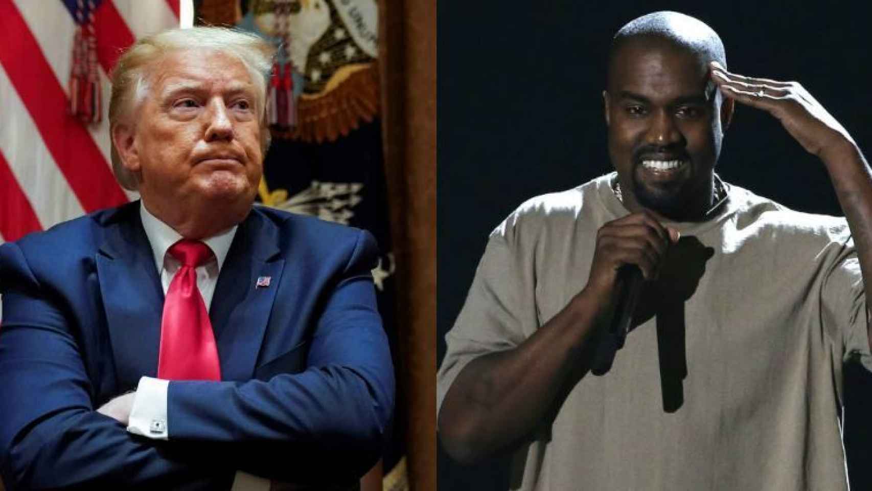 El presidente de los EEUU Donald Trumo, y el rapero Kanye West.
