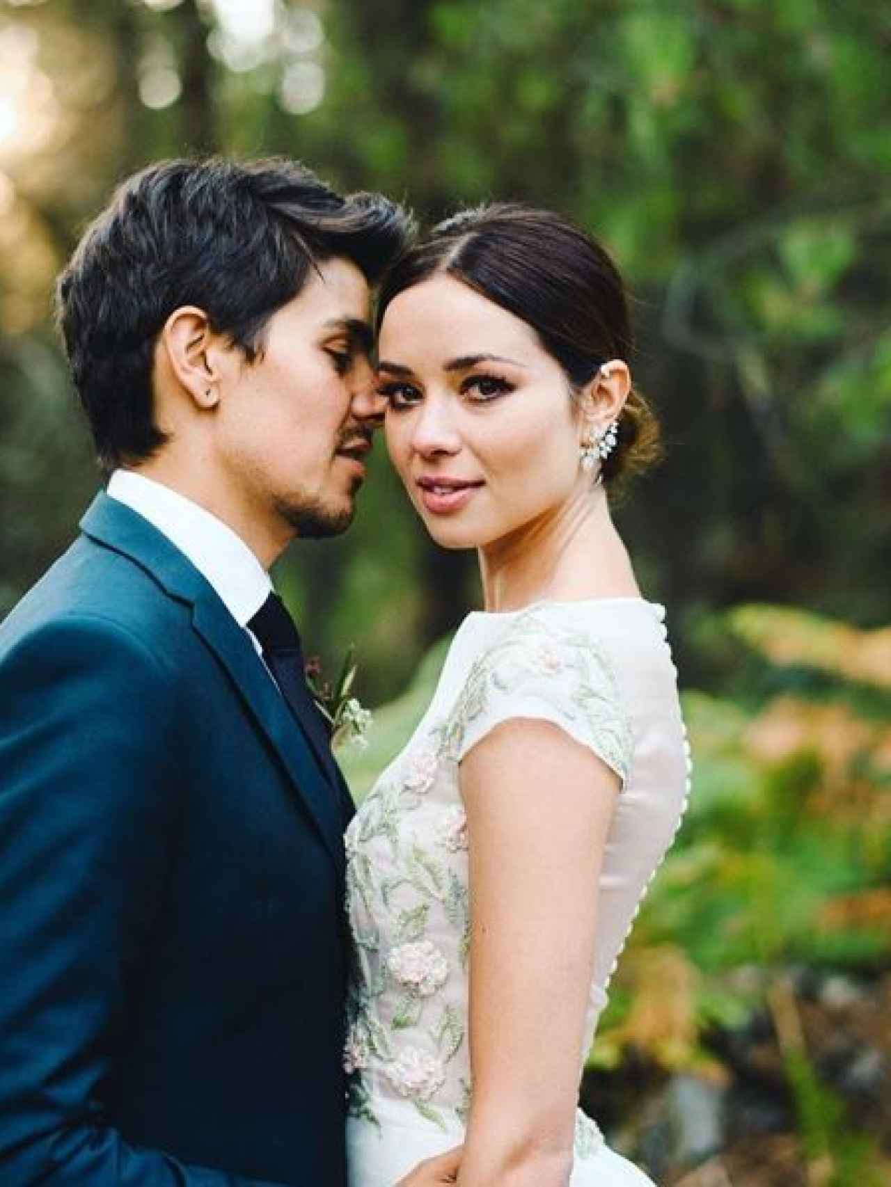 Mario Chavarría y Dafne Fernández, el día de su boda.