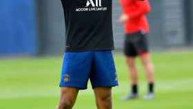 Kylian Mbappé, durante un entrenamiento de este verano con el PSG