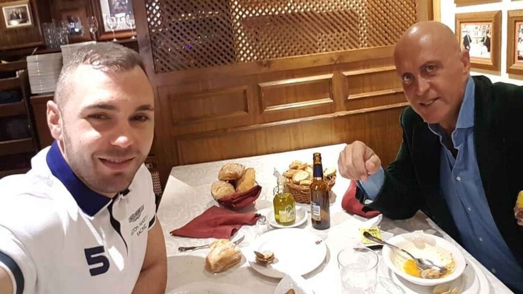 Cristian Suescun y Kiko Matamoros almorzando juntos.