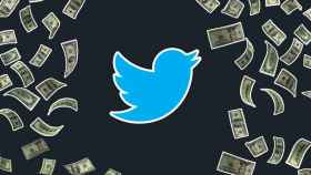 Logo de Twitter y dinero alrededor