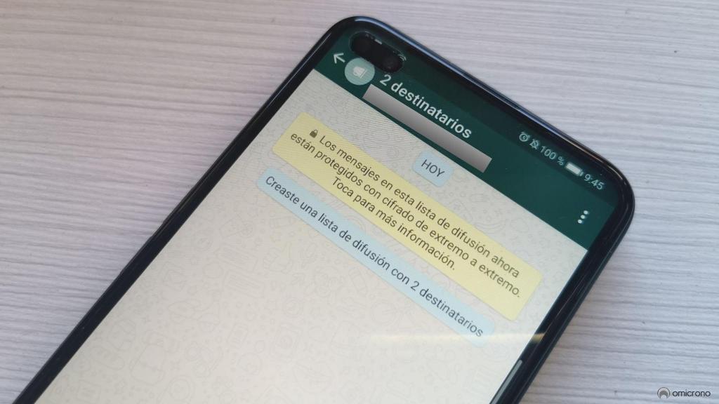 Lista de difusión en WhatsApp
