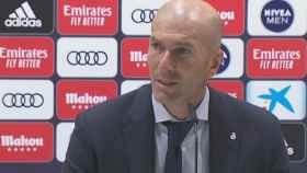 Zinedine Zidane, en la rueda de prensa después de la victoria del Real Madrid ante el Alavés