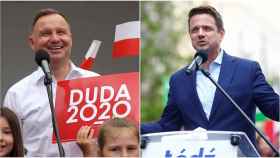 El actual presidente que aspira a la reelección, Andrzej Duda, y su contrincante, Rafal Trzaskowski.