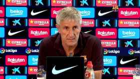 Quique Setién, entrenador del Barcelona, en rueda de prensa
