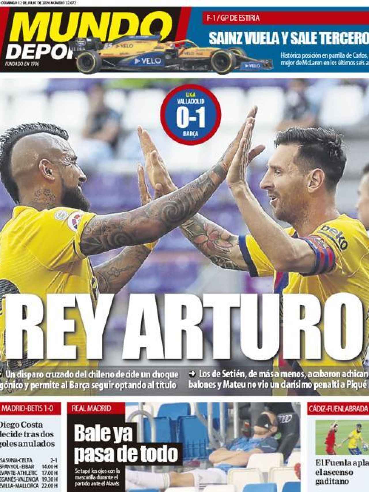 La portada del diario Mundo Deportivo (12/07/2020)