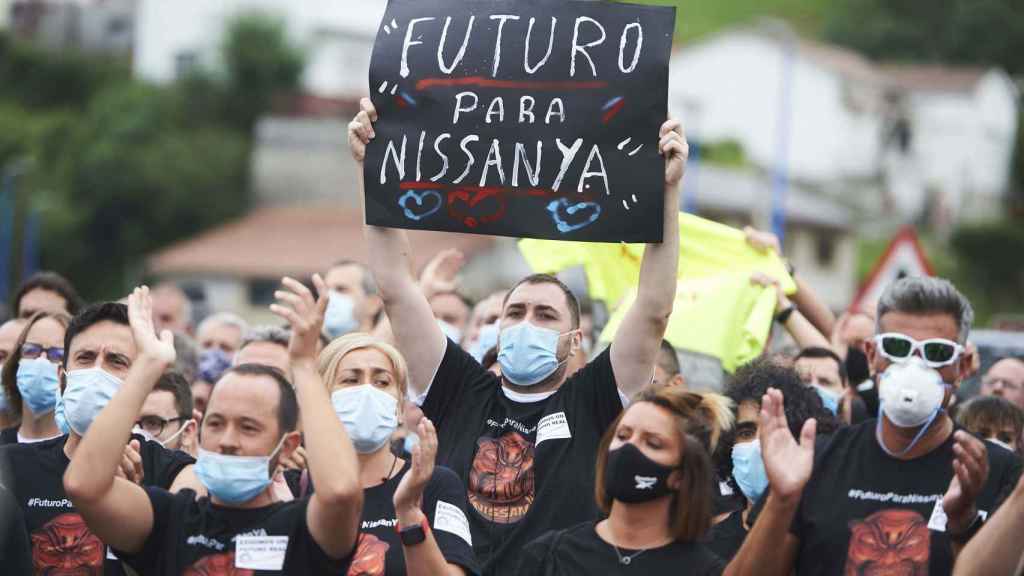 Manifestación de los trabajadores de Nissan.