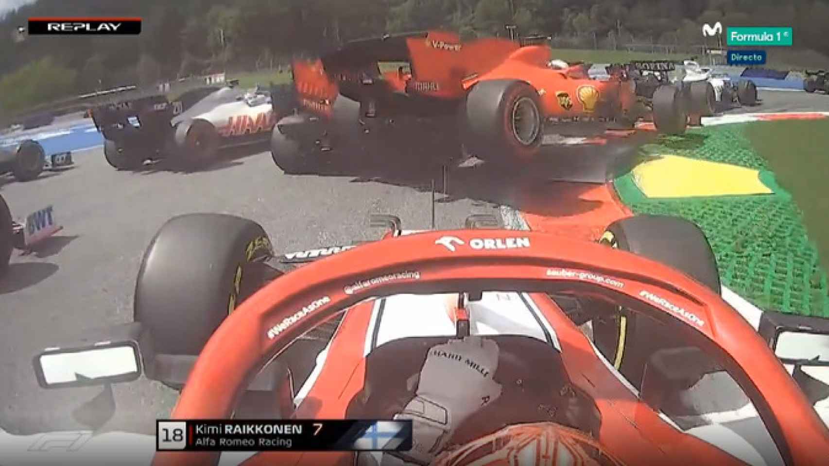 Leclerc arrolla a Vettel en la tercera curva del GP de Estiria