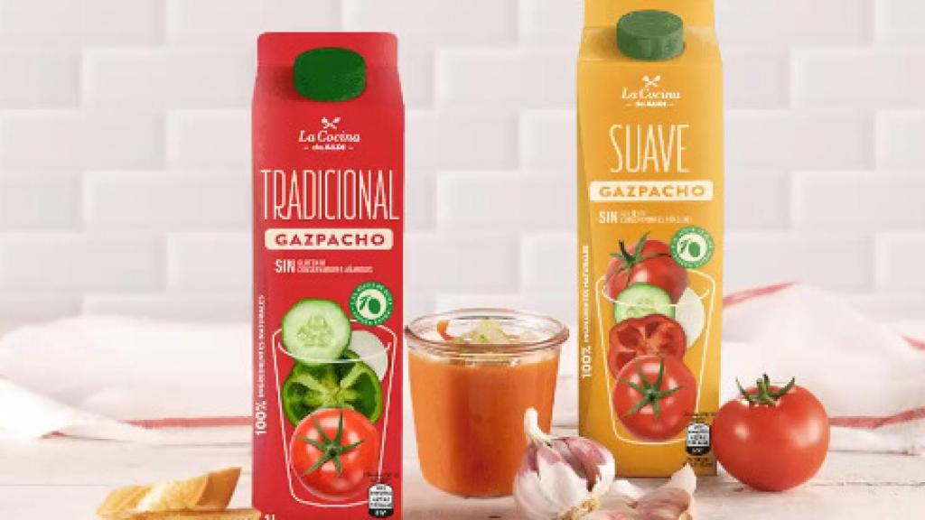 Gazpacho de la marca blanca La Cocina, comerciado por Aldi.