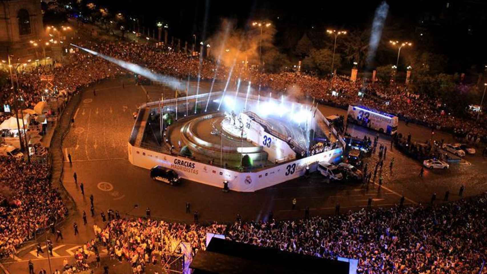 Celebración del Real Madrid de La Liga en Cibeles en 2017