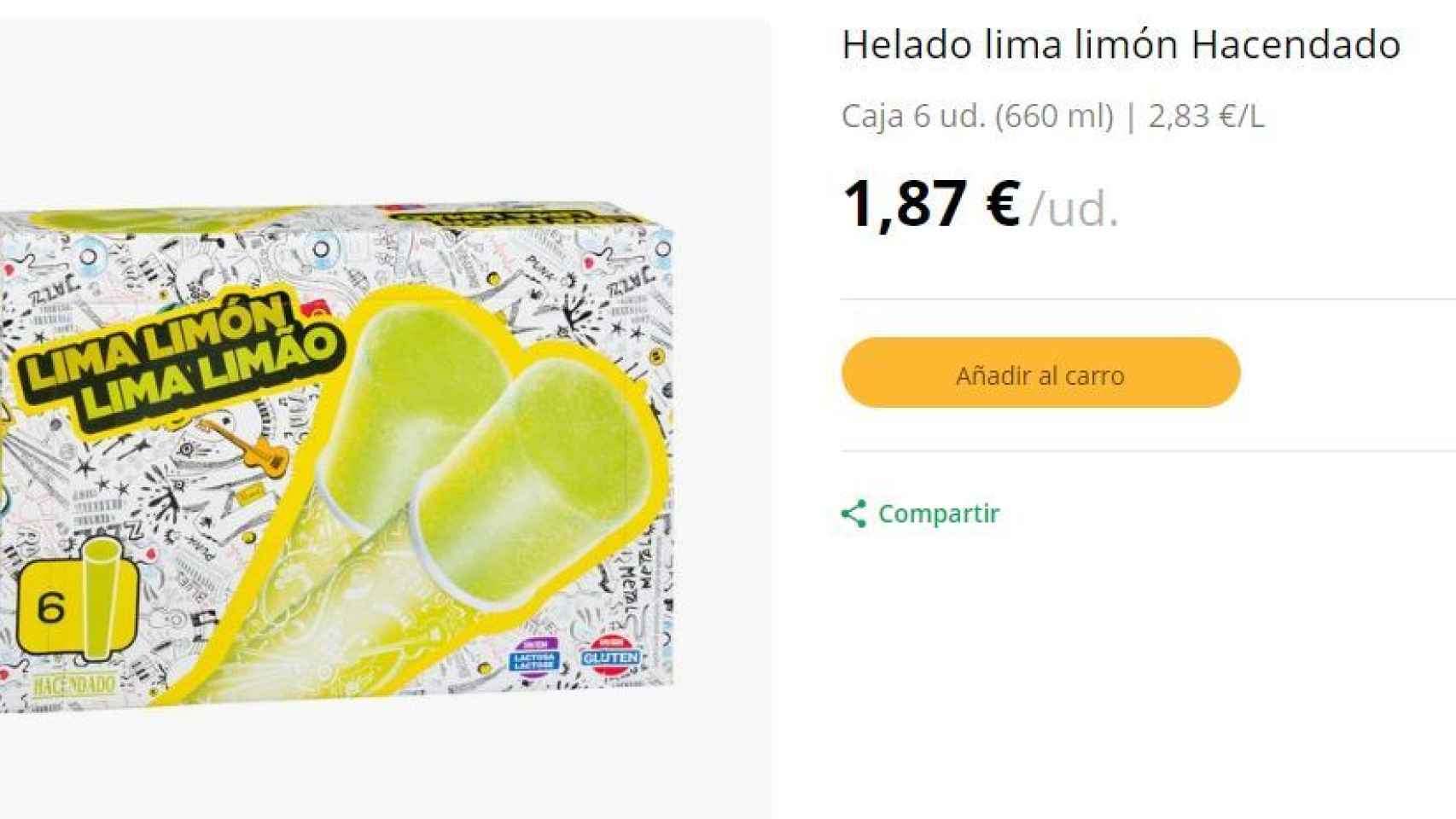 Helado de lima limón