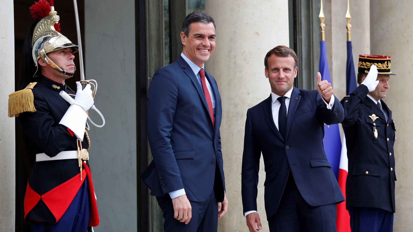 Sánchez, junto a Macron durante su visita al Elíseo este miércoles.