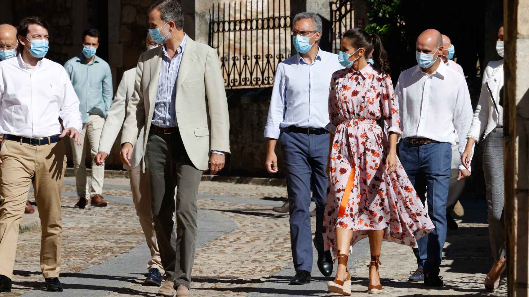 Felipe VI y Letizia visitando Soria.