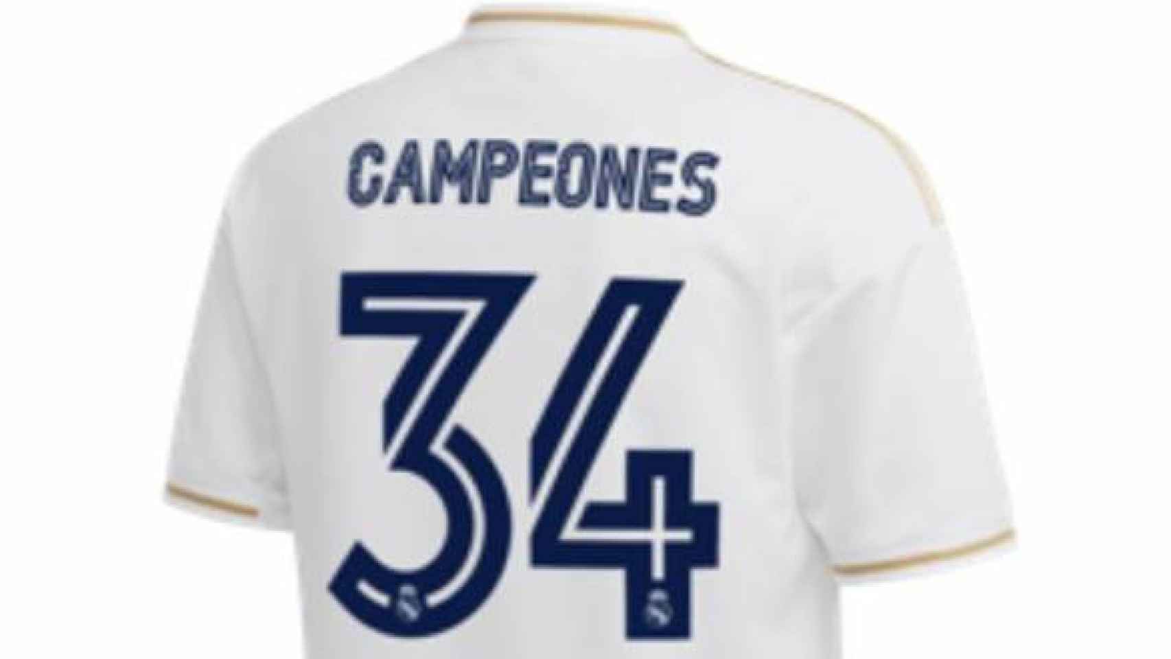Así es la camiseta del Real Madrid conmemorativa por los campeones de la 34ª Liga