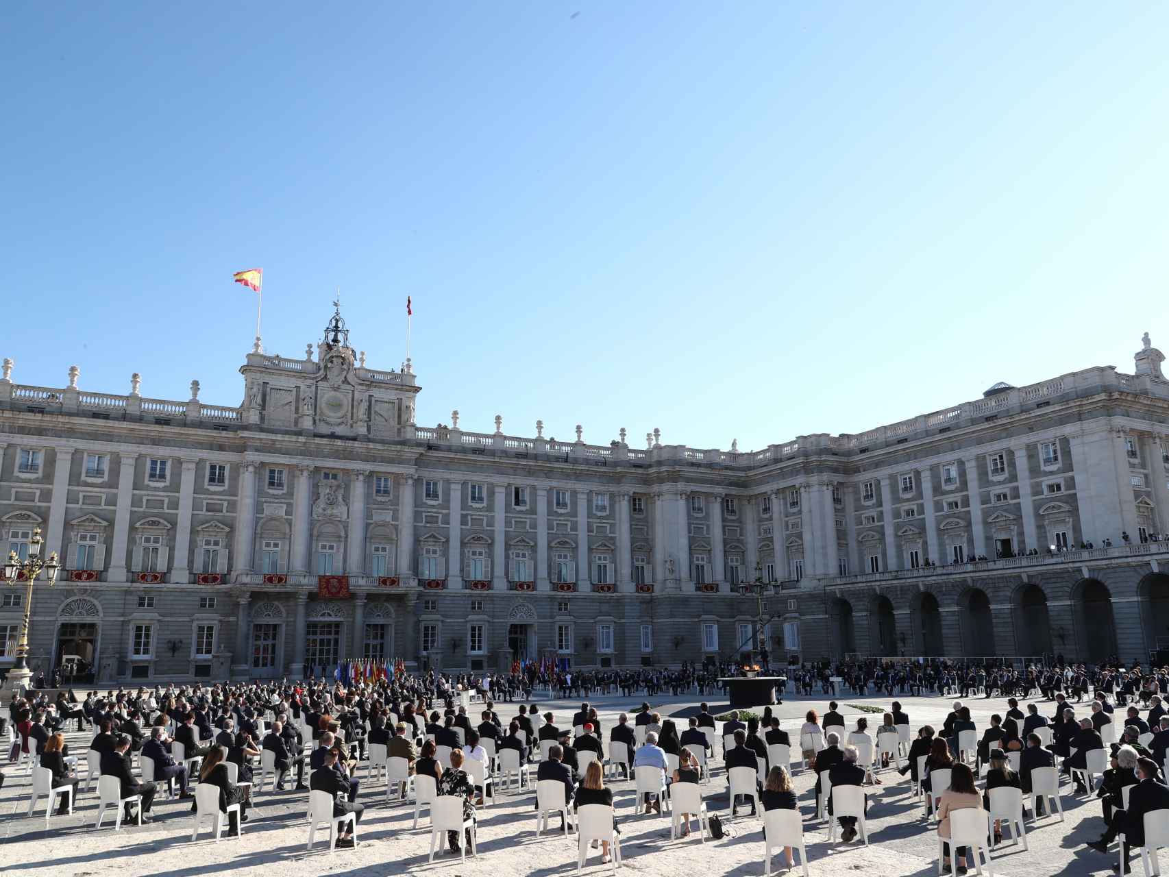 Plaza de la Armería del Palacio Real, en el homenaje de Estado a las víctimas del Covid-19.