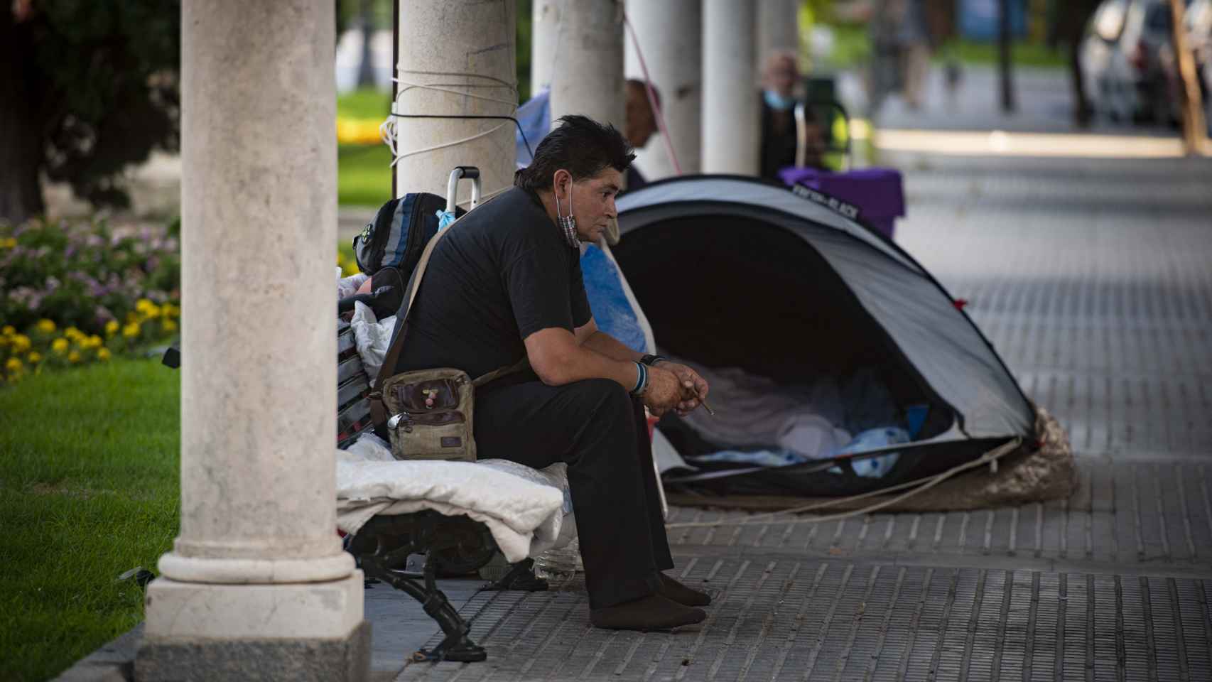 En varios puntos de Cádiz hay asentamientos de personas sin hogar.