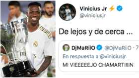 El madridismo de Vinicius cantando el himno del Real Madrid con aficionados en Twitter