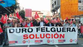 Manifestación de sindicatos de Duro Felguera, en una imagen de archivo.